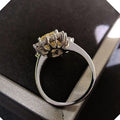 Sparkling Yellow Diamond Full Zircon Ring For Wedding Banquet Bridal Hand Jewelry Gift view 3