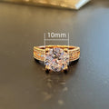 Rose Gold Plated Copper Hollow Full Zircon Engagement Ring For Women view 3