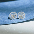 Hollow Small Round Disc Zircon Stud Earrings For Women, Korean Style Fashion Ear Jewelry view 3