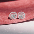 Hollow Small Round Disc Zircon Stud Earrings For Women, Korean Style Fashion Ear Jewelry view 4