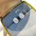 Full Rhinestone Oval Stud Earrings For Women Korean Mini Luxury Commuter Ear Jewelry view 5