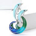 Alloy Enamel Dolphin Brooch Pin For Suits And Coats view 1