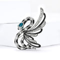 Alloy Rhinestone Angel Snake Brooch For Punk Style Mens Suits view 4