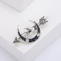 Metal Alloy Rhinestone Eye Arrow Moon Brooch For Suit Decoration view 4