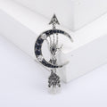 Metal Alloy Rhinestone Eye Arrow Moon Brooch For Suit Decoration view 2