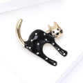 Alloy Enamel Spotted Cat Brooch For Fashion Garment Decoration view 3