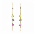 Elegant Morandi Color Enamel Flower Tassel Long Dangle Alloy Hook Earrings view 5