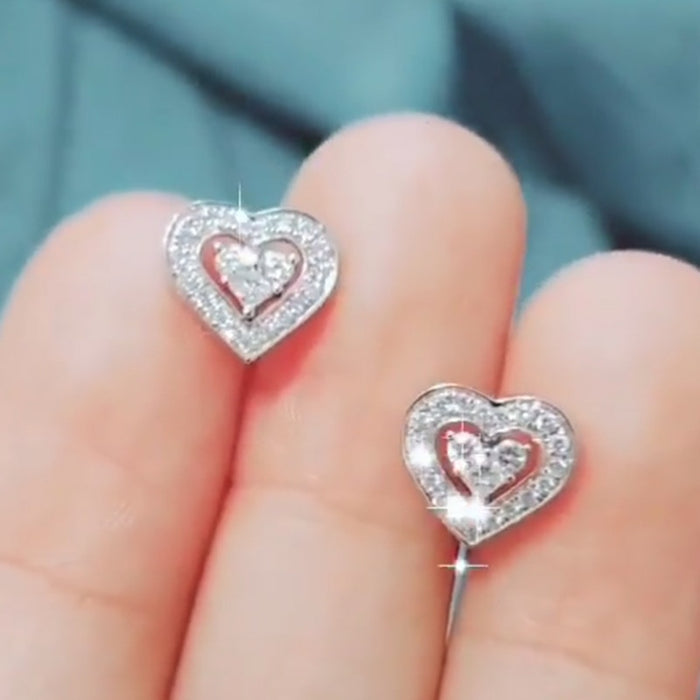Delicate Mini Heart Stud Earrings For Women Korean Style Tiny Peach Heart Student Ear Jewelry
