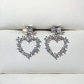 Zircon Heart Stud Earrings With Bow Design For Women, 2022 Trendy Elegant Fashion Ear Jewelry view 4