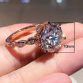 Rose Gold Plated Flower Zircon Ring For Women, Fashion Engagement Proposal Finger Jewelry view 5