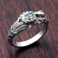 Creative Hummingbird Ring With Micro Paved Aquamarine Zircon For Women Birthday Gift Accessory view 2