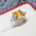 Sparkling Princess Square Ring For Women With Pink Cubic Zirconia Eight Hearts And Arrows Simulated Diamond view 8