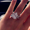Luxury Zircon Water Drop Ring For Women, Large Zircon Full Rhinestone Fashion Finger Jewelry view 2