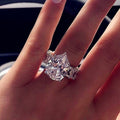 Luxury Zircon Water Drop Ring For Women, Large Zircon Full Rhinestone Fashion Finger Jewelry view 4