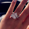 Luxury Zircon Water Drop Ring For Women, Large Zircon Full Rhinestone Fashion Finger Jewelry view 3