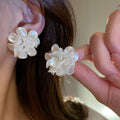 Acrylic Flower Stud Earrings With Silver Needle Posts, Fresh Forest Style Summer Fashion Jewelry view 1