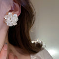 Acrylic Flower Stud Earrings With Silver Needle Posts, Fresh Forest Style Summer Fashion Jewelry view 3