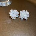 Acrylic Flower Stud Earrings With Silver Needle Posts, Fresh Forest Style Summer Fashion Jewelry view 4
