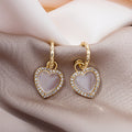 Luxury Transparent Acrylic Geometric Flower Heart Rhinestone Crystal Tassel Stud Drop Earrings view 4