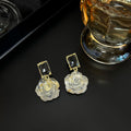 Luxury Transparent Acrylic Geometric Flower Heart Rhinestone Crystal Tassel Stud Drop Earrings view 2