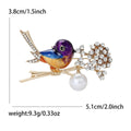 Alloy Enamel Rhinestone Bird Brooch Pin For Suit Decoration view 5