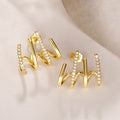 Four Prong Ear Cuff Earrings, Niche Design Fashion Four Claw Stud Earrings For Women view 4