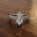 Creative Marquise Shaped Zircon Ring European American Fashion Jewelry Manufacturer Supply view 3