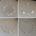 Light Luxury Metal Zircon Heart Flower Beaded Bracelet, Korean Fashion Jewelry view 1