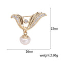 Alloy Zircon Angel Wing Pearl Brooch Pin For Neckline Decoration view 5