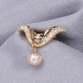 Alloy Zircon Angel Wing Pearl Brooch Pin For Neckline Decoration view 3