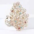 Alloy Rhinestone Peacock Brooch For Women's Coats And Suits view 2