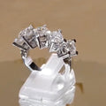 Single Row Copper White Gold Plated Micro Pave Full Zircon Band Ring For Women view 2