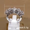 Single Row Copper White Gold Plated Micro Pave Full Zircon Band Ring For Women view 5