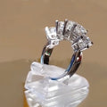 Single Row Copper White Gold Plated Micro Pave Full Zircon Band Ring For Women view 4