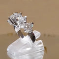 Single Row Copper White Gold Plated Micro Pave Full Zircon Band Ring For Women view 3