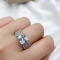 Luxury Womens Ring With Full Paved Fine Zircon Stones, Elegant Bridal Wedding Gift Finger Jewelry view 4