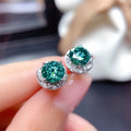 Women's Simulated Maldives Blue Green Zircon Stud Earrings, Direct Fashion Jewelry view 6