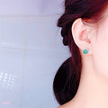 Women's Simulated Maldives Blue Green Zircon Stud Earrings, Direct Fashion Jewelry view 4