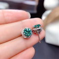 Women's Simulated Maldives Blue Green Zircon Stud Earrings, Direct Fashion Jewelry view 3