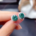 Women's Simulated Maldives Blue Green Zircon Stud Earrings, Direct Fashion Jewelry view 2