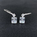 Sparkling Light Luxury Square Diamond Tower Drop Earrings For Women With Pave Zirconia Ear Hooks view 3