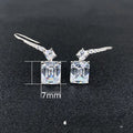 Sparkling Light Luxury Square Diamond Tower Drop Earrings For Women With Pave Zirconia Ear Hooks view 4