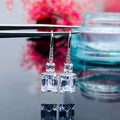 Sparkling Light Luxury Square Diamond Tower Drop Earrings For Women With Pave Zirconia Ear Hooks view 1