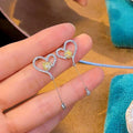 Sweet Cool Heart Tassel Drop Earrings For Women, Niche Design Trendy Fashion Ear Jewelry view 1