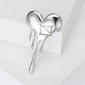 Alloy Rhinestone Melting Heart Brooch For Coat Collar Accessories view 2