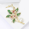 Copper Zircon Flower Brooch Pin For Women Fashion Apparel view 4