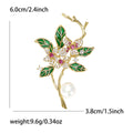 Copper Zircon Flower Brooch Pin For Women Fashion Apparel view 5