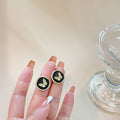 Elegant Vintage Round Circle Butterfly Stud Drop Alloy Enamel Frosted Metal Niche Fashion Earrings view 2