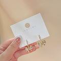 Elegant Gold Alloy Bowknot Rhinestone Pearl Hoop Studs Sweet Light Luxury Small Women's Fashion Earrings view 2