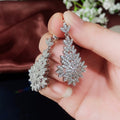 Luxury Full Rhinestone Bridal Drop Earrings For Wedding Evening Fashion Jewelry view 3